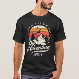 Camiseta Montanhas Estão Chamando Aventura Aguardadora