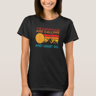 Camiseta Montanhas Estão Chamando Eu Devo Ir Esquiando