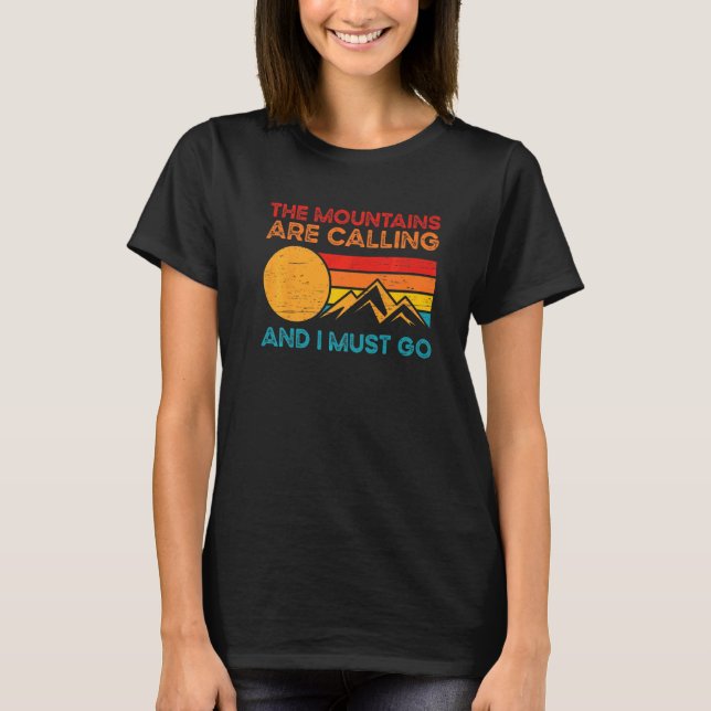 Camiseta Montanhas Estão Chamando Eu Devo Ir Esquiando (Frente)