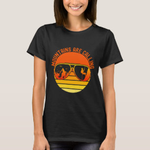 Camiseta Montanhas estão chamando óculos de sol retrô para