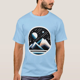 Camiseta Montanhas Geométricas da Noite Estelar - Contempor