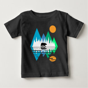 Camiseta Montanhas Geométricas e Urso
