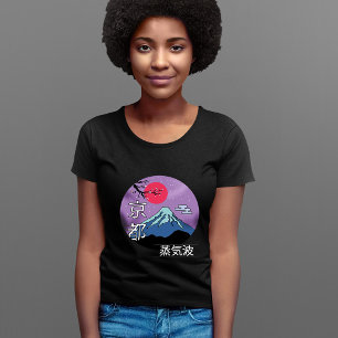 Camiseta Montanhas japonesas com flores