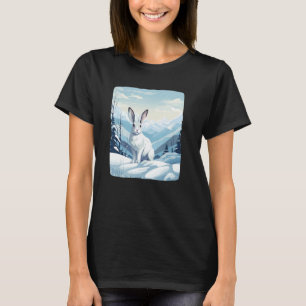 Camiseta Montanhas legal de neve com animais de coelho para