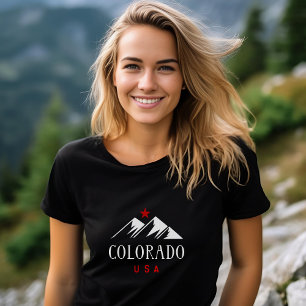 Camiseta Montanhas legal do Colorado EUA com Cor Escura Est