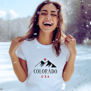 Camiseta Montanhas legal do Colorado EUA com Star LightColo