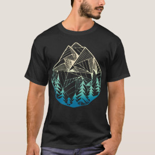 Camiseta Montanhas Mínimas Geometria Exterior
