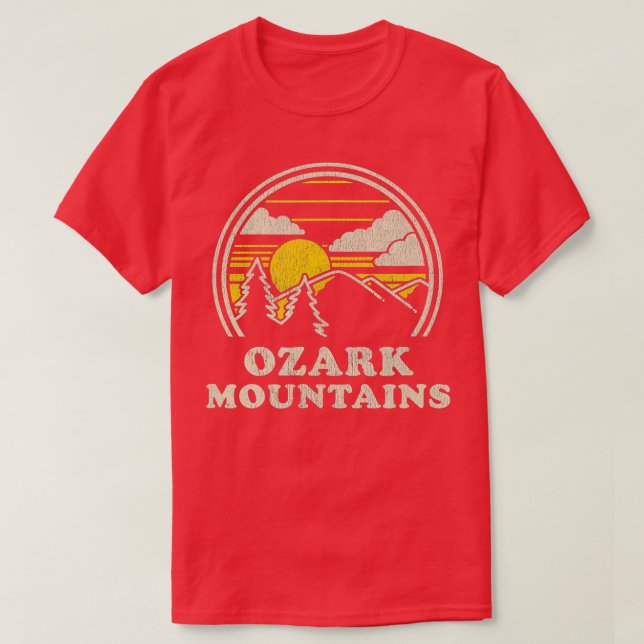 Camiseta Montanhas Ozark Arkansas AR Vintage Hiking Mounta (Frente do Design)