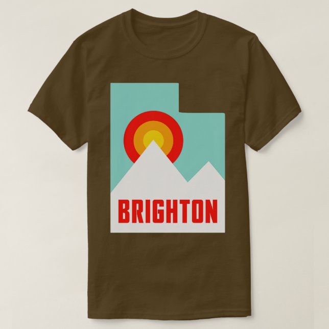 Camiseta Montanhas Retro Estadual de Brighton Utah (Frente do Design)