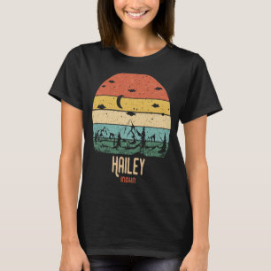 Camiseta Montanhas Retro Hailey Idaho Caminhando Vintage Su