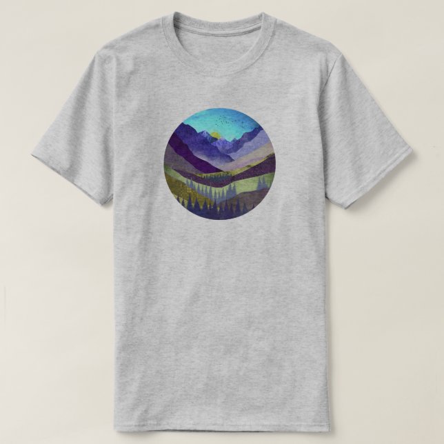 Camiseta Montanhas roxas Majestade (Frente do Design)