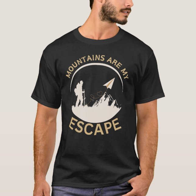 Camiseta Montanhas são meu refúgio esquiando  (Frente)