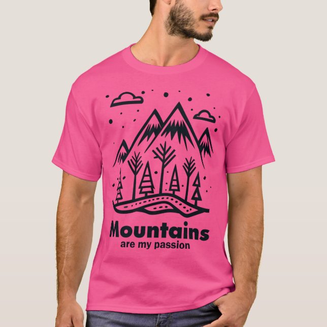 Camiseta Montanhas são minha paixão ativa (Frente)