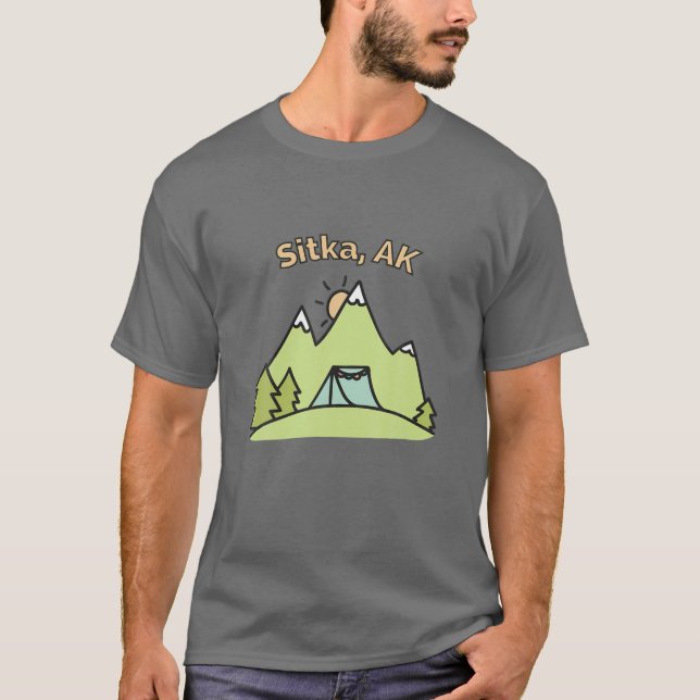 Camiseta Montanhas Sitka AK Subindo E Subindo (Frente)