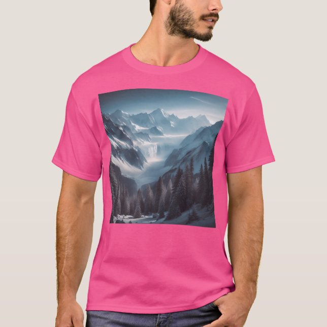 Camiseta Montanhas Snowy Long (Frente)