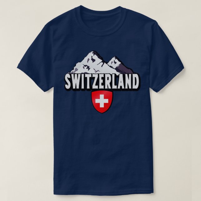 Camiseta Montanhas suiças da Suíça (Frente do Design)