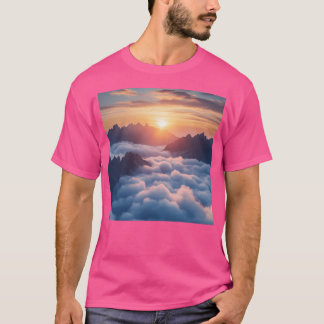 Camiseta Montanhas Sunrise Paisagem Natureza Parede Ativa