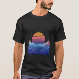 Camiseta Montanhas Sunset Aestéticas Vaporwave Retro 2022