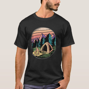Camiseta Montanhas Vintage ao ar livre - Retro Camping Tear