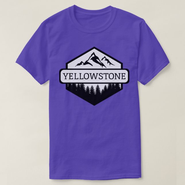 Camiseta Montanhas Yellowstone Montana e Árvores 1 (Frente do Design)