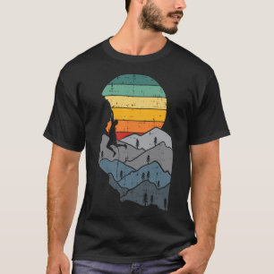 Camiseta Montanhismo Retro Climber Montanhista Homens Mulhe