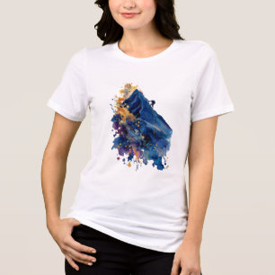 Camiseta Montanhista Abstrato   Aquarela Tinta Fluida