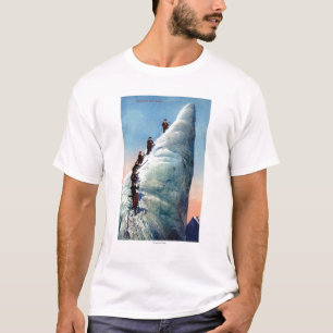 Camiseta Montanhistas de montanha que tentam ascensão um