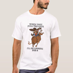 Camiseta Montaria em Touro Quando Eles Puxam o Portão Procu