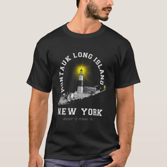 Camiseta Montauk Lighthouse Long Island Ny (Frente)
