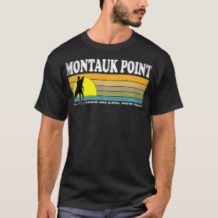 Camiseta Montauk Point Long Island Retro Surfing Souvenir