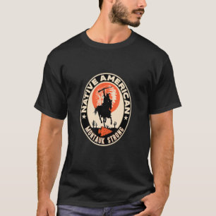 Camiseta Montauk Tribe Nativo Americano Indígena Forte Warr