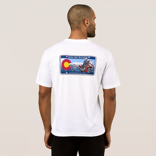 Camiseta Monte as Montanhas Rochosas t-curtas (Parte Traseira Completa)