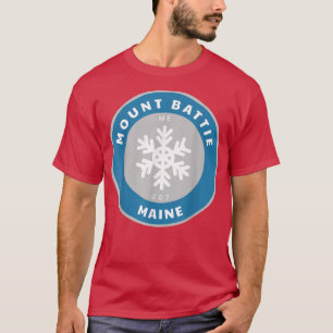 Camiseta Monte Battie Maine ME Winter Snowflake Crachá