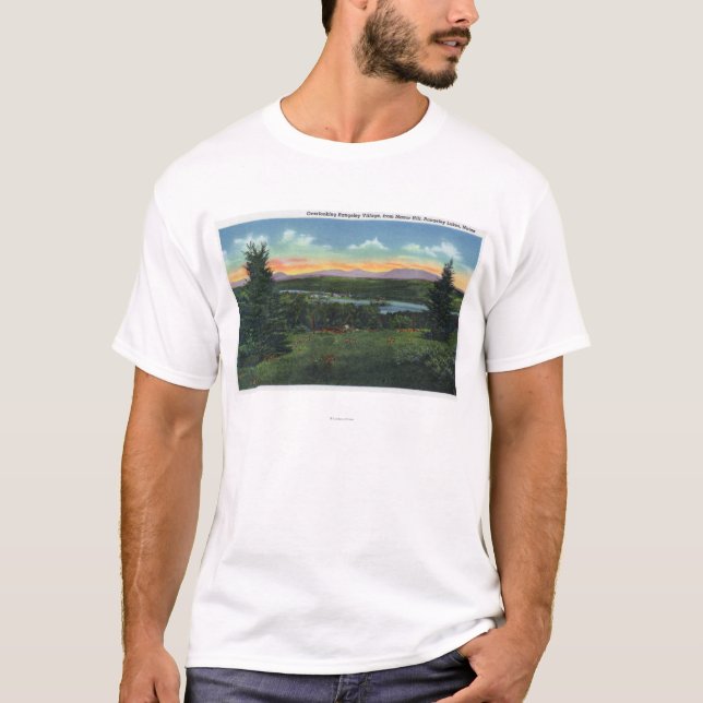Camiseta Monte do solar que negligencia a cena da vila de (Frente)