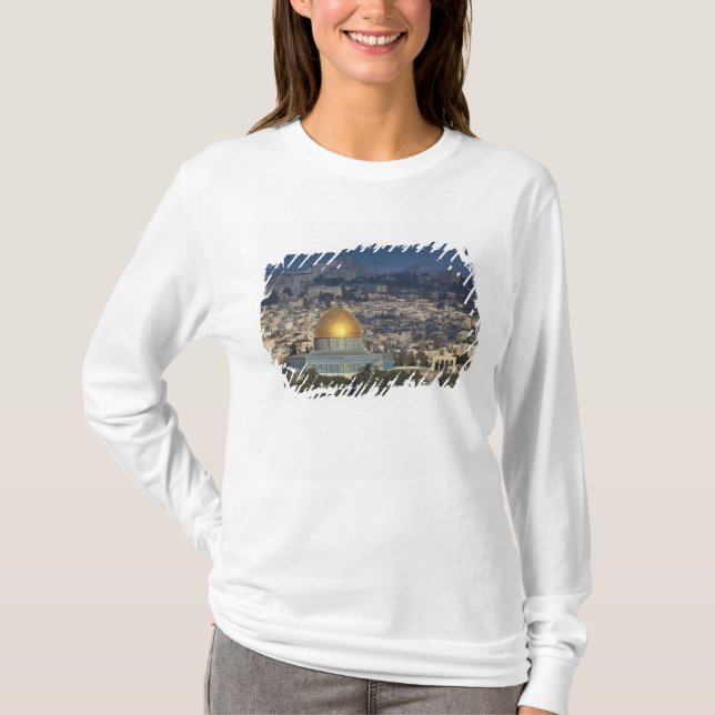 Camiseta Monte do Templo e Cúpula da Rocha, amanhecer (Frente)