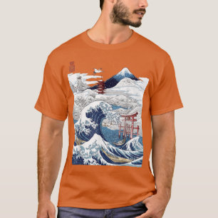Camiseta Monte Fuji A Onda Do Excelente Japonês Tsunami Kan