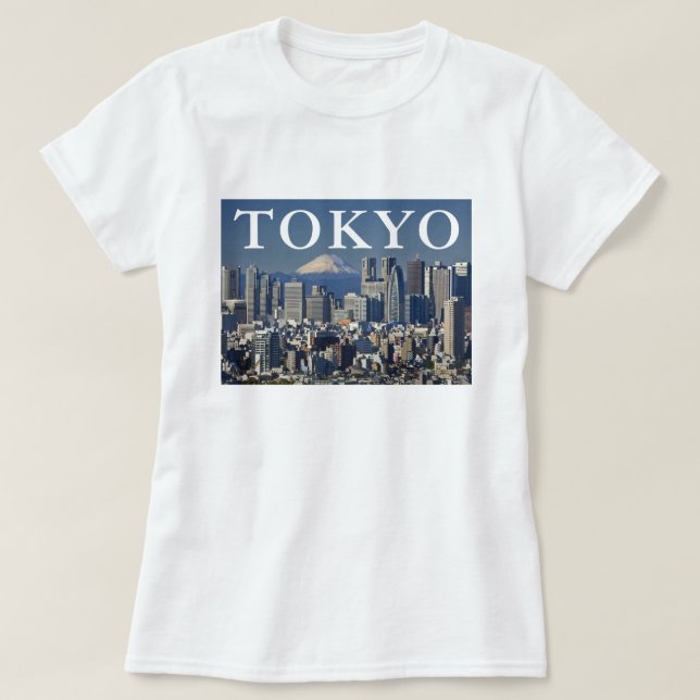 Camiseta Monte Fuji | Distrito de Shinjuku Skyline Tokyo Ja (Frente do Design)