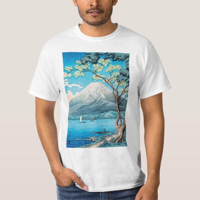 Camiseta Monte Fuji do lago Yamanaka por Hiroaki Takahashi (Frente)