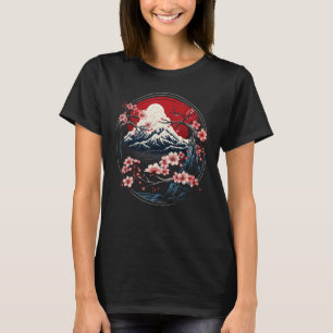 Camiseta Monte Fuji Japão Sakura Árvore Flor Japonês