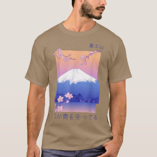 Camiseta Monte Fuji Japonês Sakura Cherry Blossom Vaporwave