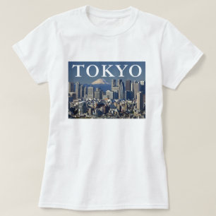 Camiseta Monte Fuji Paisagem do Distrito de Shinjuku Tóqu