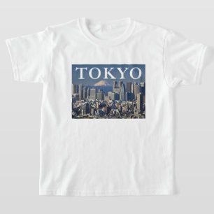Camiseta Monte Fuji Panorama do distrito de Shinjuku Tóqu
