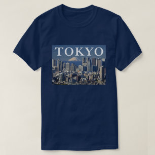 Camiseta Monte Fuji   Panorama do Distrito de Shinjuku Tóqu