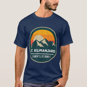 Camiseta Monte Kilimanjaro com coordenadas GPS