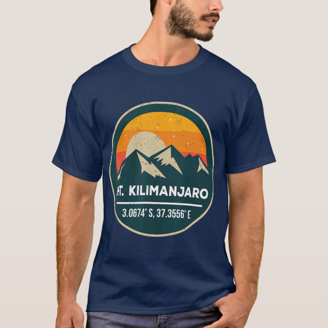 Camiseta Monte Kilimanjaro com coordenadas GPS (Frente)
