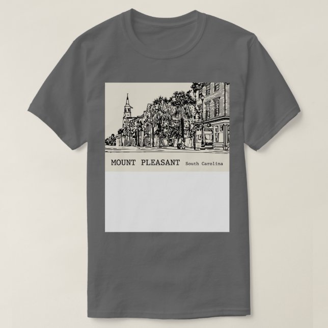 Camiseta Monte Pleasant South olina 2 (Frente do Design)