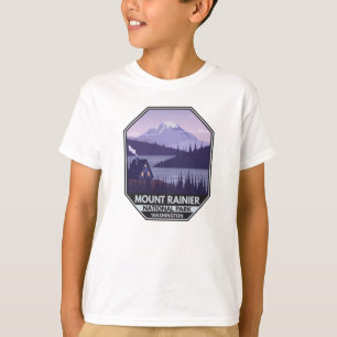 Camiseta Monte Rainier National Park Washington Cabin Retro