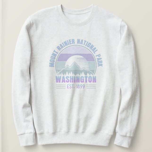 Camiseta Monte Rainier National Park Washington EUA Retro (Frente do Design)