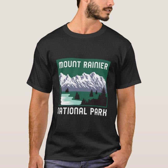 Camiseta Monte Rainier National Park Washington Retro Graph (Frente)