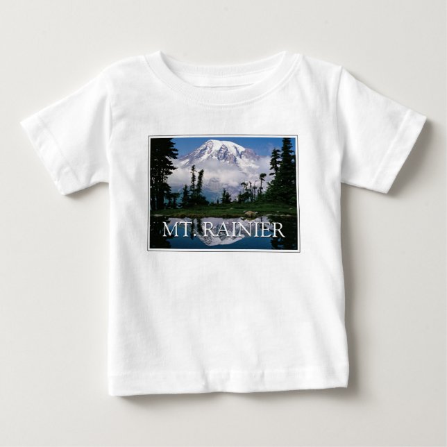 Camiseta Monte Rainier | Reflexo em uma Lagoa da Montanha (Frente)